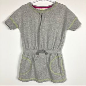 Crazy 8 Girl's Gray Short Sleeve Sweatshirt Dress w/ Green Details Size XS (4)